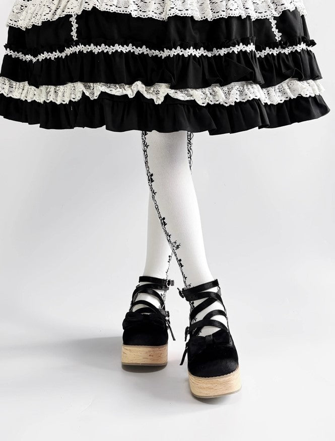 【受注予約~11/3】Muffin Tower 木底ストラップシューズ(ベルベットver.)【MODO】