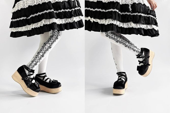 【受注予約~11/3】Muffin Tower 木底ストラップシューズ(ベルベットver.)【MODO】