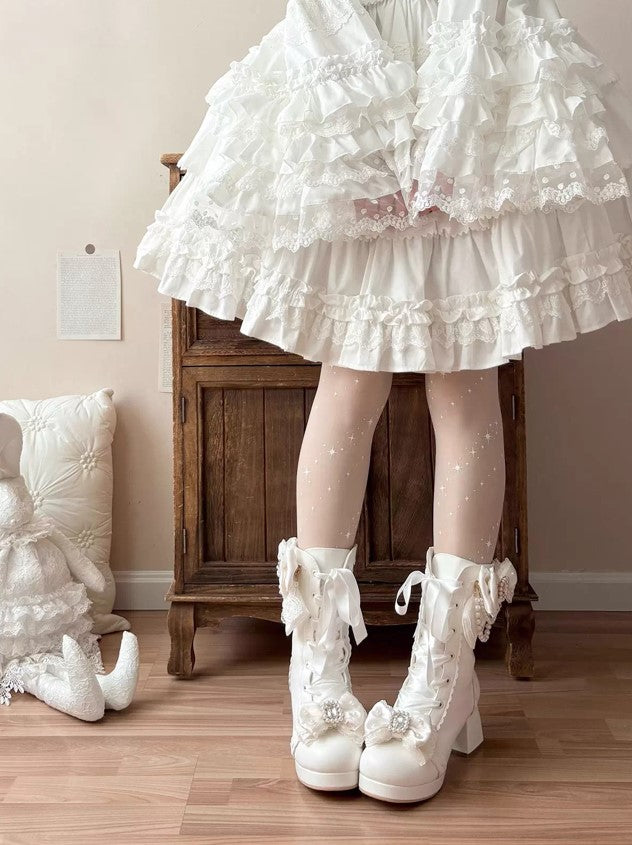 Love Lace ショートブーツ【Sheep Puff】