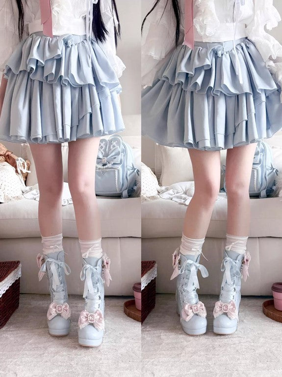 Love Lace ショートブーツ【Sheep Puff】