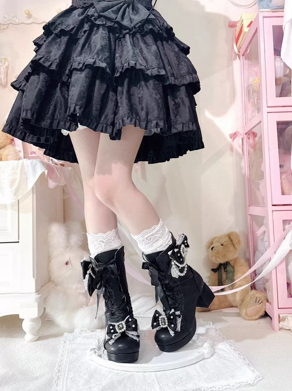 Love Lace ショートブーツ【Sheep Puff】
