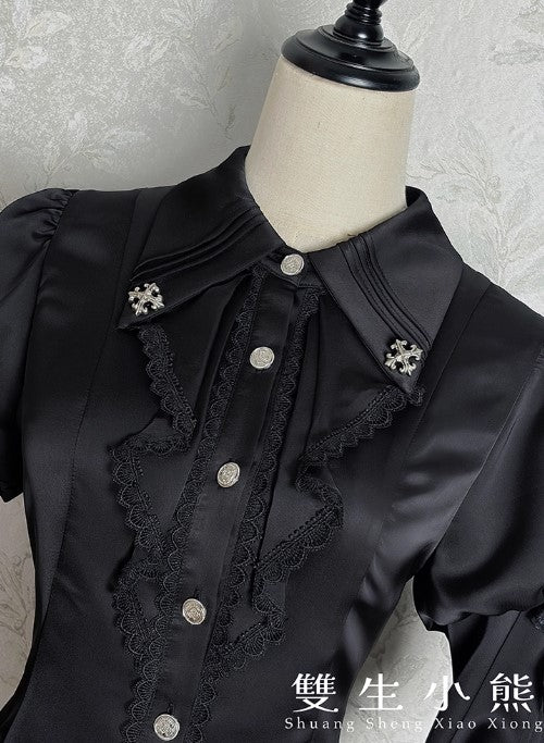 【受注予約~12/8】Black Mist Feast ブラウス・ケープ【双生小熊】