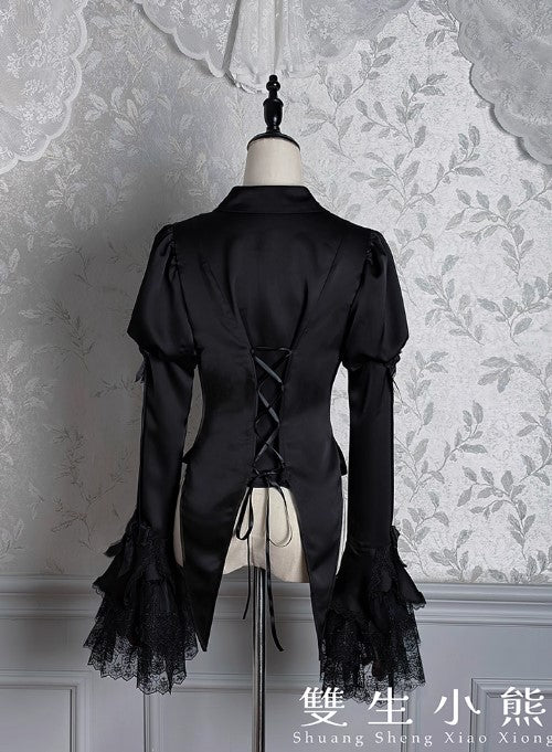 【受注予約~12/8】Black Mist Feast ブラウス・ケープ【双生小熊】