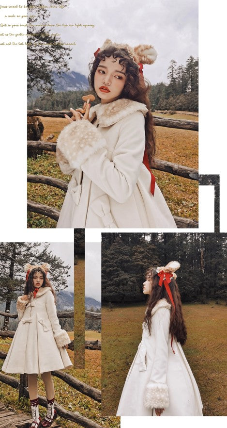 Aラインファーつきコート【Unideer】