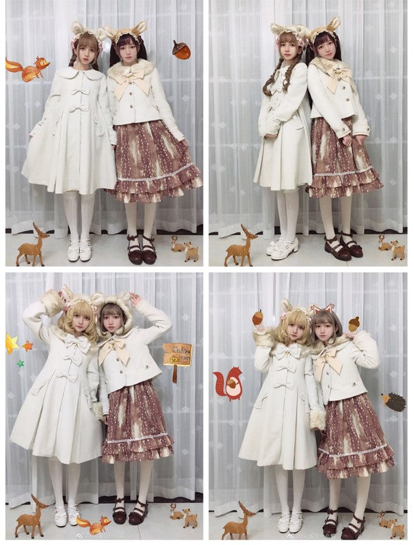 Aラインファーつきコート【Unideer】