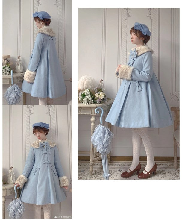 Aラインファーつきコート【Unideer】