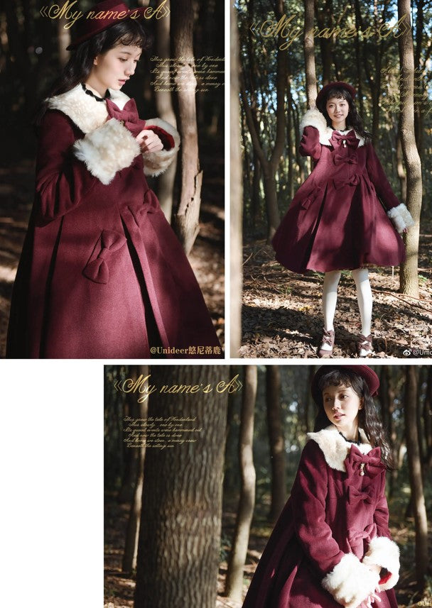 Aラインファーつきコート【Unideer】