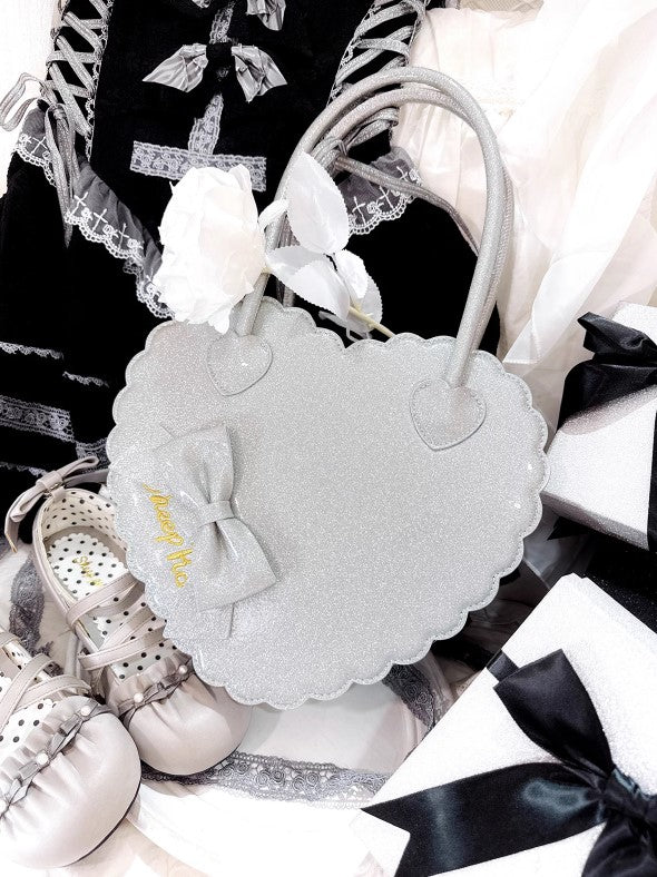 【受注予約~12/18】スカラップハートバッグ(グリッターver.)【Sheep Puff】