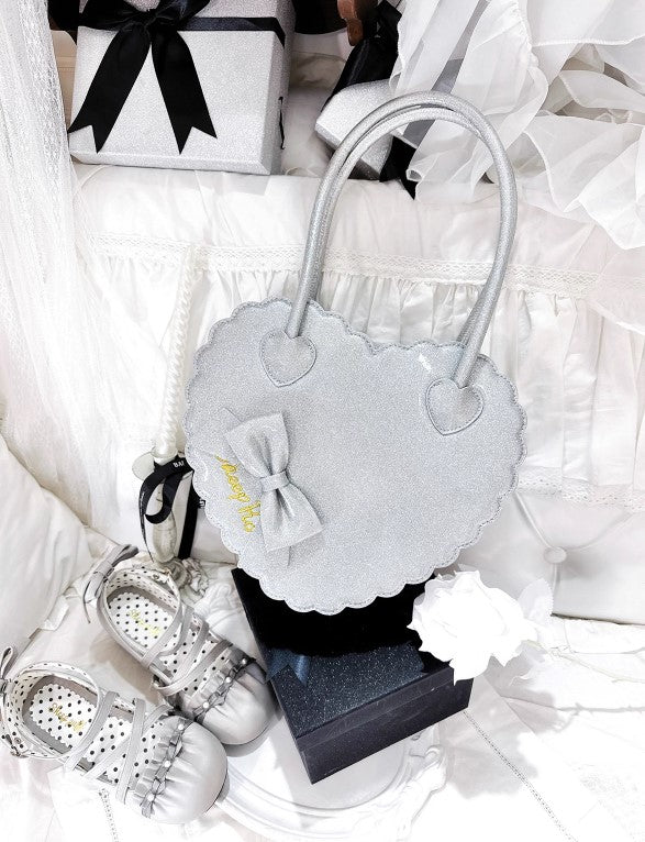 【受注予約~12/18】スカラップハートバッグ(グリッターver.)【Sheep Puff】