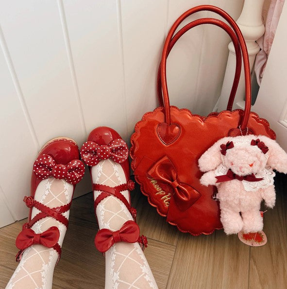 【受注予約~12/18】スカラップハートバッグ(グリッターver.)【Sheep Puff】