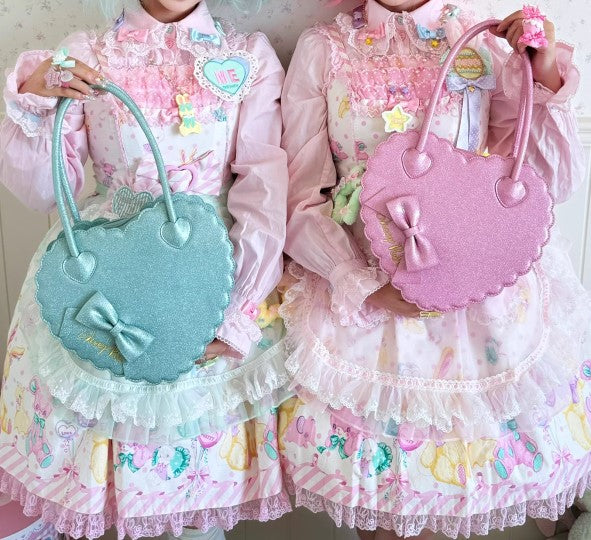 【受注予約~12/18】スカラップハートバッグ(グリッターver.)【Sheep Puff】