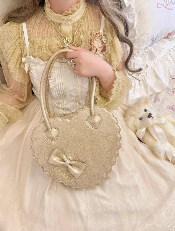 【受注予約~12/18】スカラップハートバッグ(グリッターver.)【Sheep Puff】