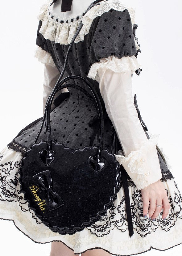 【受注予約~12/18】スカラップハートバッグ(グリッターver.)【Sheep Puff】