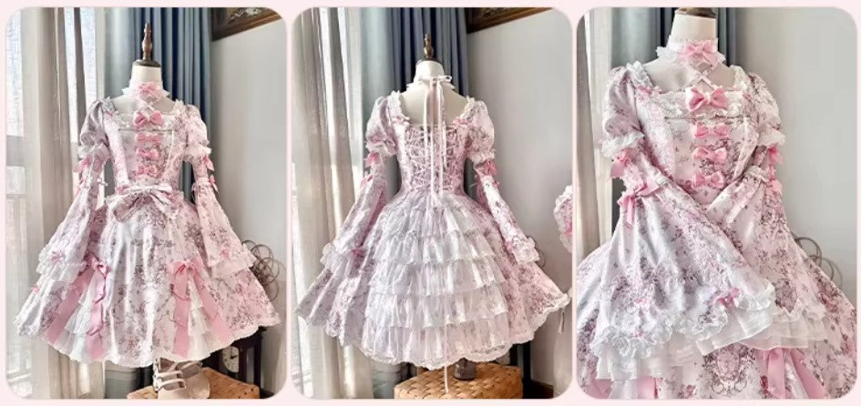 【受注予約~1/7】鏡中花 ワンピース【Dream Lolita】