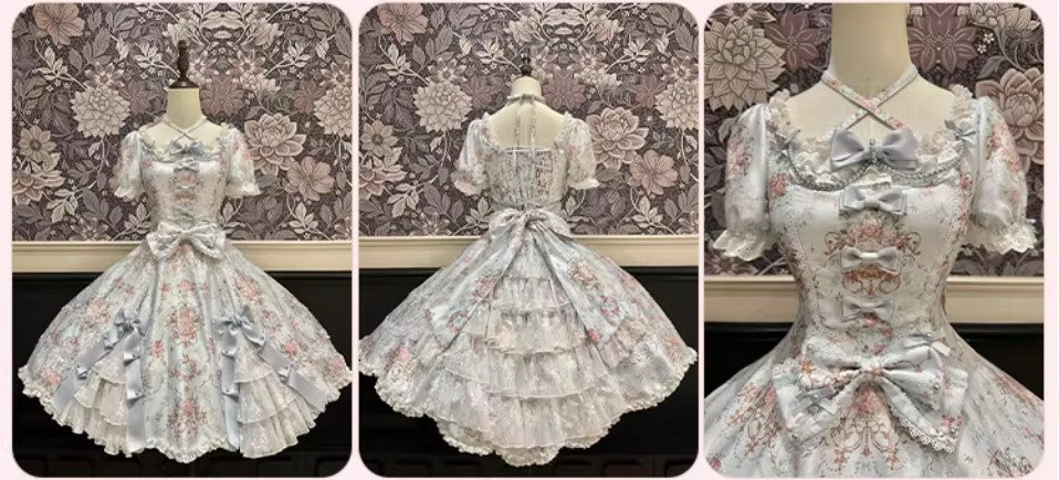 【受注予約~1/7】鏡中花 ワンピース【Dream Lolita】