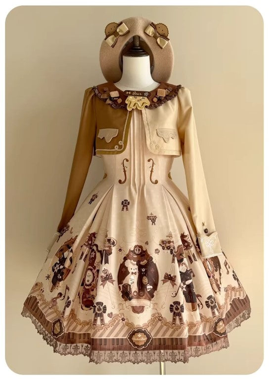 【受注予約~1/5】Cream Bear ワンピース【Gloaming】