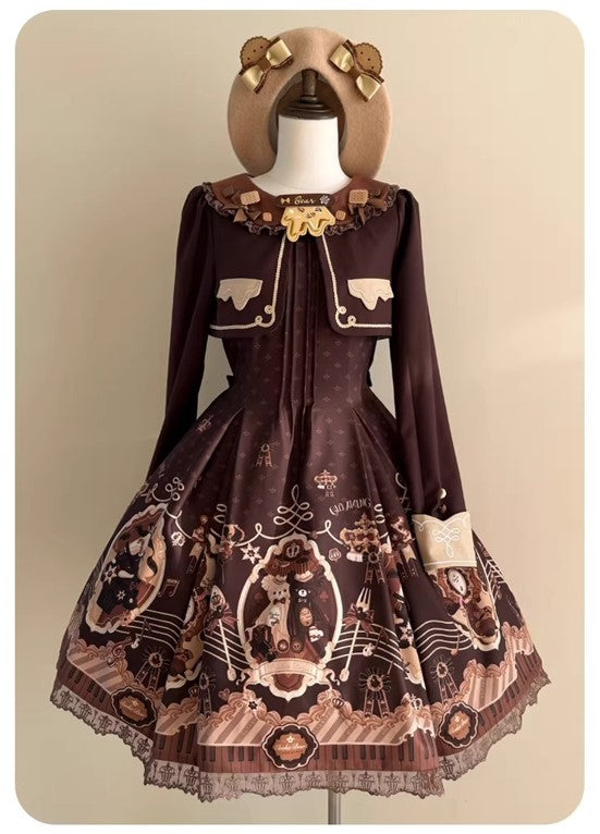 【受注予約~1/5】Cream Bear ワンピース【Gloaming】