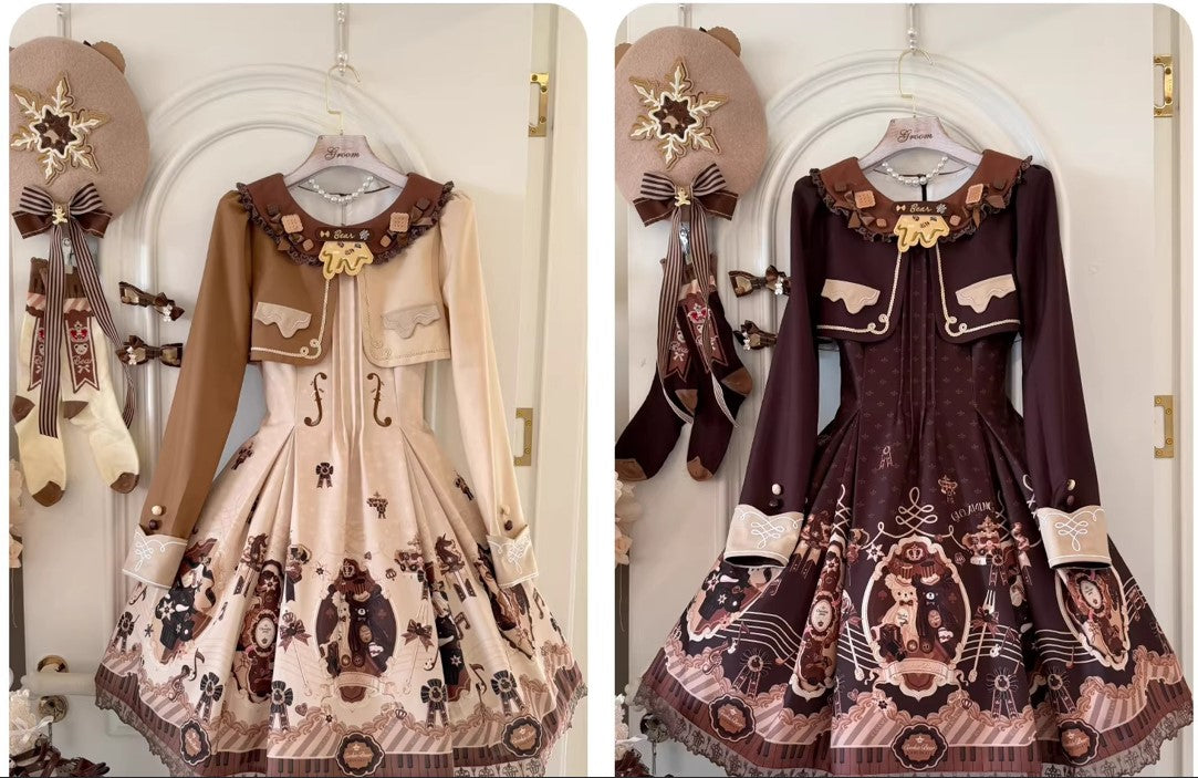 【受注予約~1/5】Cream Bear ワンピース【Gloaming】