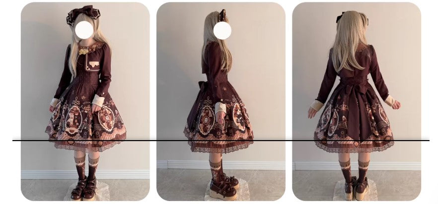 【受注予約~1/5】Cream Bear ワンピース【Gloaming】