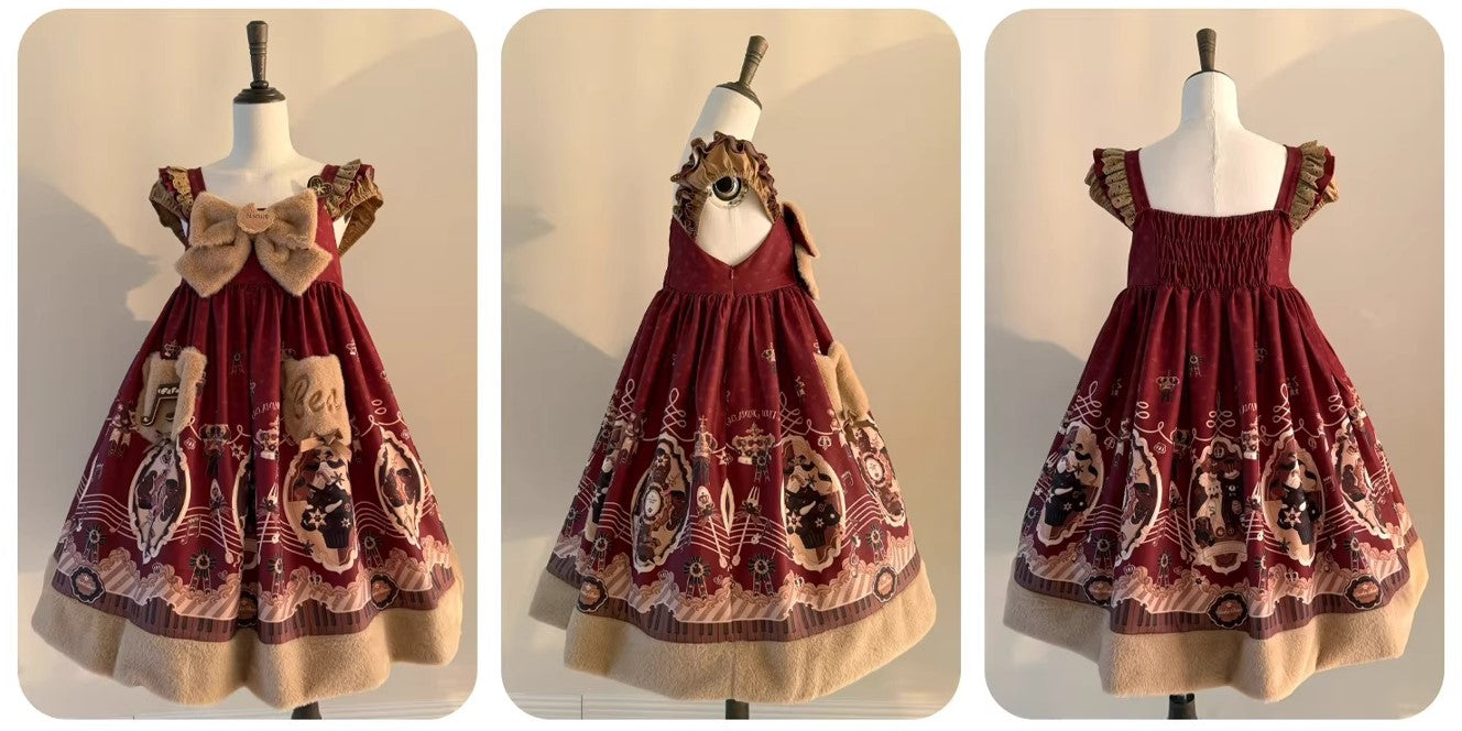 【受注予約~1/5】Cream Bear ジャンパースカート【Gloaming】