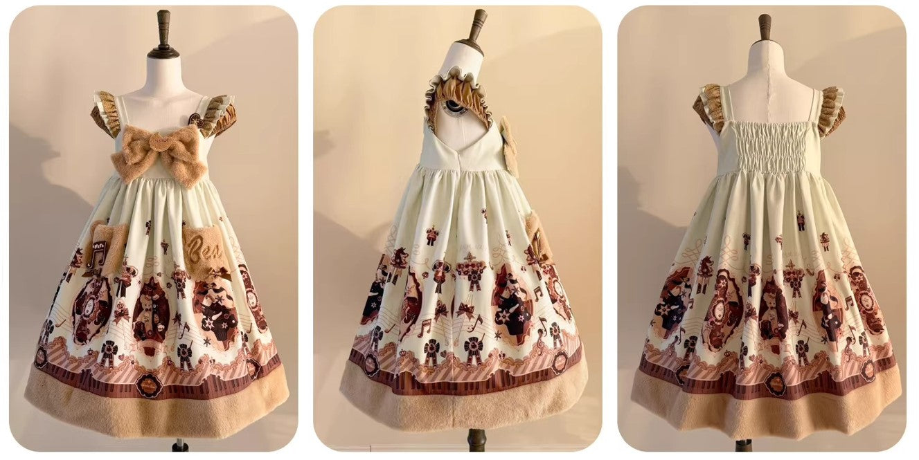 【受注予約~1/5】Cream Bear ジャンパースカート【Gloaming】