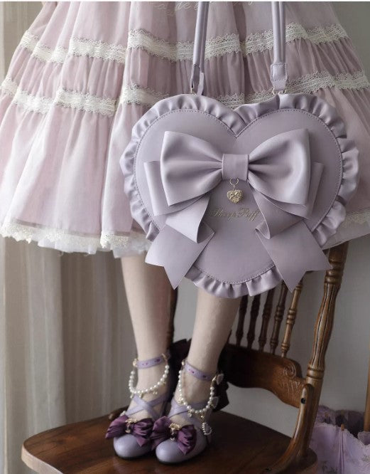 【受注予約~2/3】Lovely Ribbon ハートバッグ【Sheep Puff】
