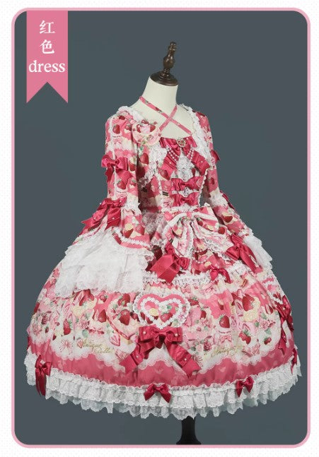 【受注予約~2/26】Strawberry Birthday Cake ワンピース・フルセット【Antique Doll】