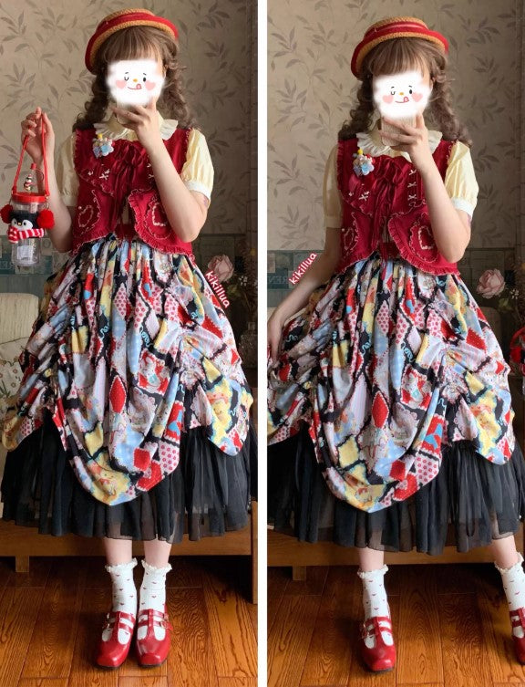 【受注予約~2/25】RETRO FLOWER ジレ・スカート【南十字宇宙洋服社】