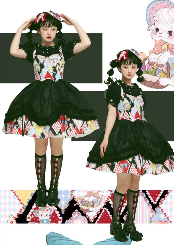 【受注予約~2/25】RETRO FLOWER ジャンパースカート【南十字宇宙洋服社】