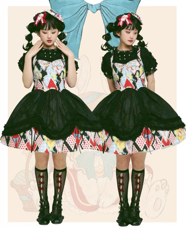 【受注予約~2/25】RETRO FLOWER ジャンパースカート【南十字宇宙洋服社】