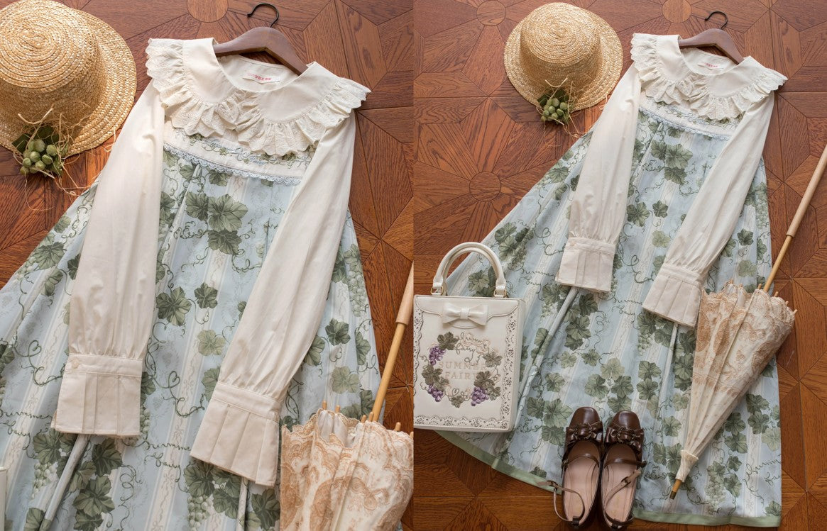 綿レース長袖ブラウス【MIST】