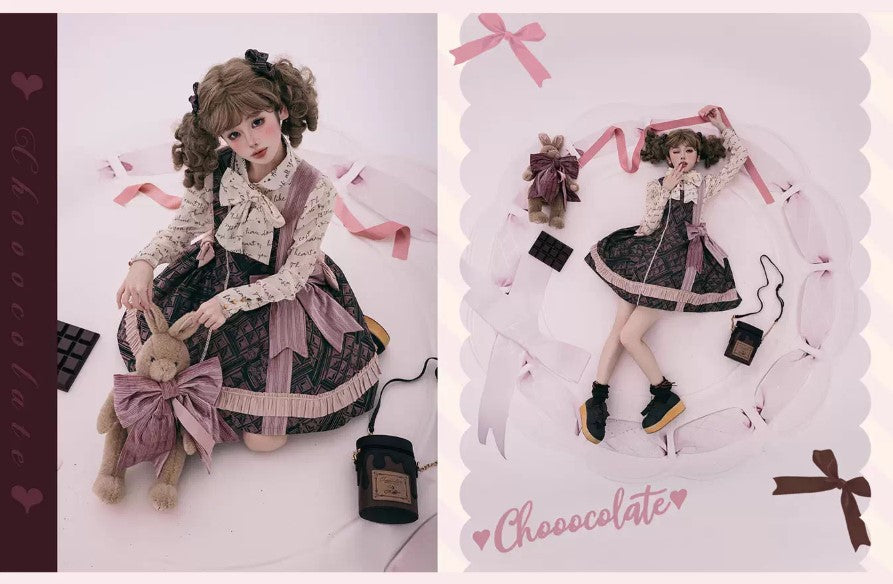 [Pre-orders until March 12th] Chooocolate Ribbon Barrette, Ribbon Pin, Brooch [PINK UP]