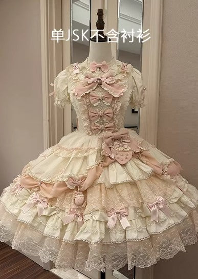 【受注予約~3/18】Strawberry Ribbon ジャンパースカート・フルセット【Dream Lolita】