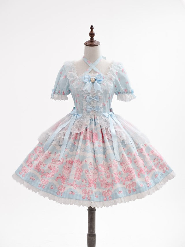 【受注予約~3/25】Cherry Parfait ワンピース・ジャンパースカート【芝士咩咩】