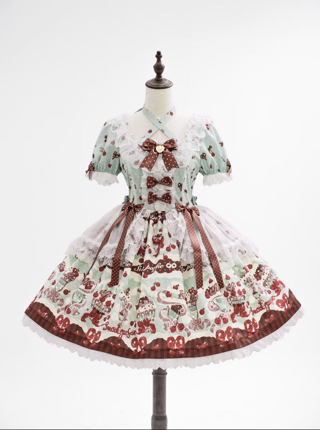 【受注予約~3/25】Cherry Parfait ワンピース・ジャンパースカート【芝士咩咩】