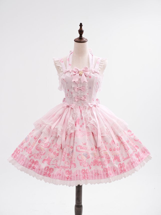 【受注予約~3/25】Cherry Parfait ワンピース・ジャンパースカート【芝士咩咩】