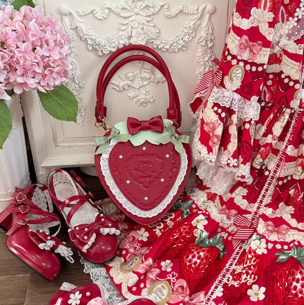 【受注予約~4/9】Sweet  Strawberry Garden バッグ【Sheep Puff】