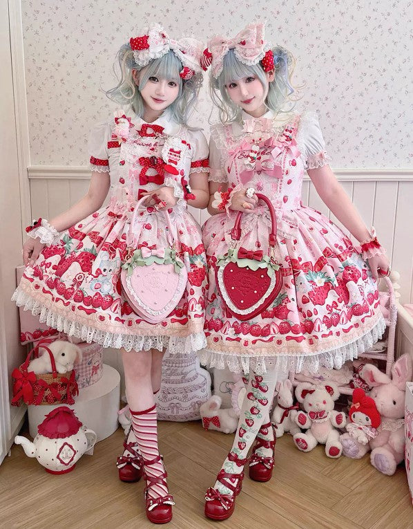 【受注予約~4/9】Sweet  Strawberry Garden バッグ【Sheep Puff】