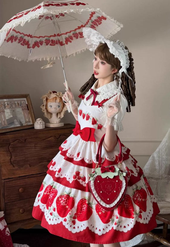 【受注予約~4/9】Sweet  Strawberry Garden バッグ【Sheep Puff】