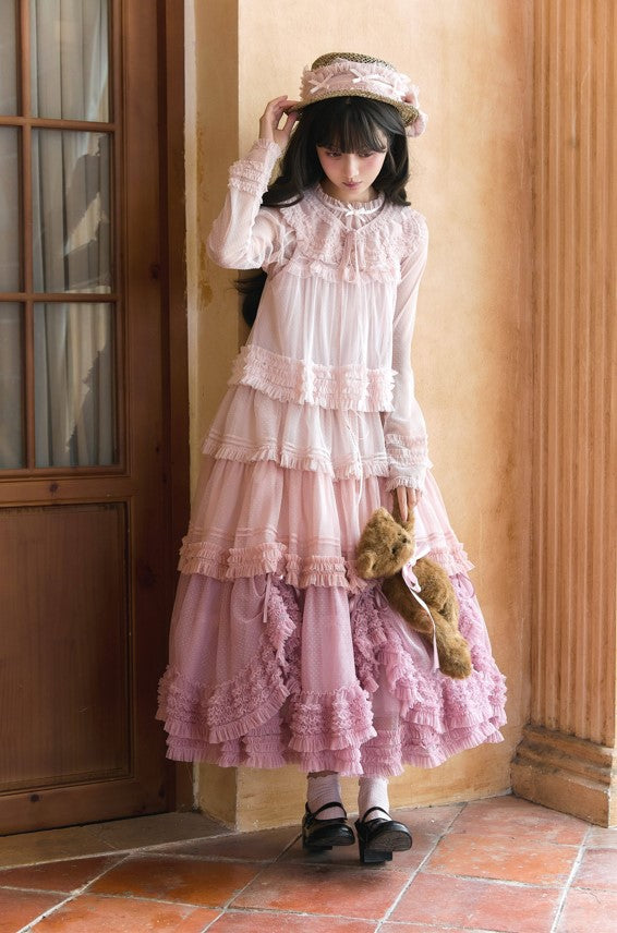 Gepunktetes Tüll-Stufenkleid (110 cm) [Nan'i Western Clothing]