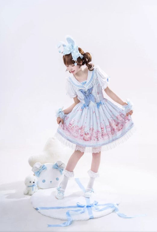 【受注予約~4/8】リボンくまちゃん ストラップシューズ【Sheep Puff】