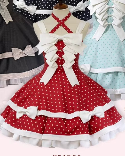 【受注予約~4/13】Summer Dot ジャンパースカート・アクセサリーセット【甜蜜梦境】