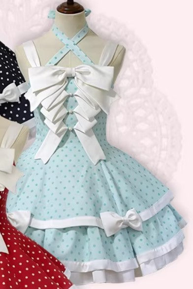 【受注予約~4/13】Summer Dot ジャンパースカート・アクセサリーセット【甜蜜梦境】