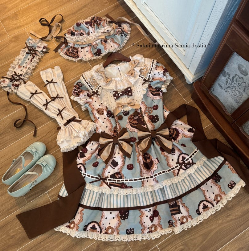 【受注予約~4/8】Cherry Doll ワンピース【babyblue】