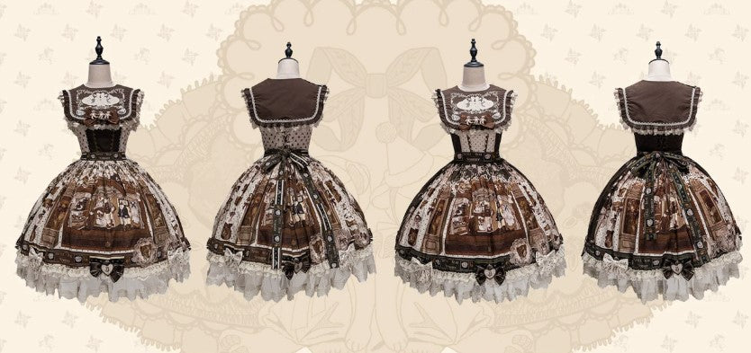 【受注予約~5/14】Antique Bear Shop ジャンパースカート【黒眼窩診療室】