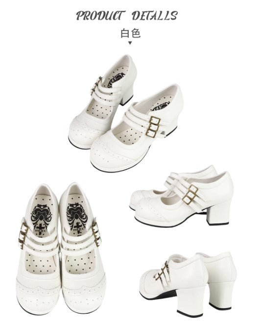 【受注予約~5/11】Triple-Button Brogues パンプス【MODO】