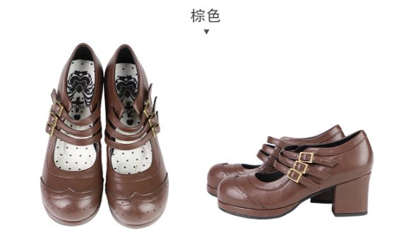 【受注予約~5/11】Triple-Button Brogues パンプス【MODO】