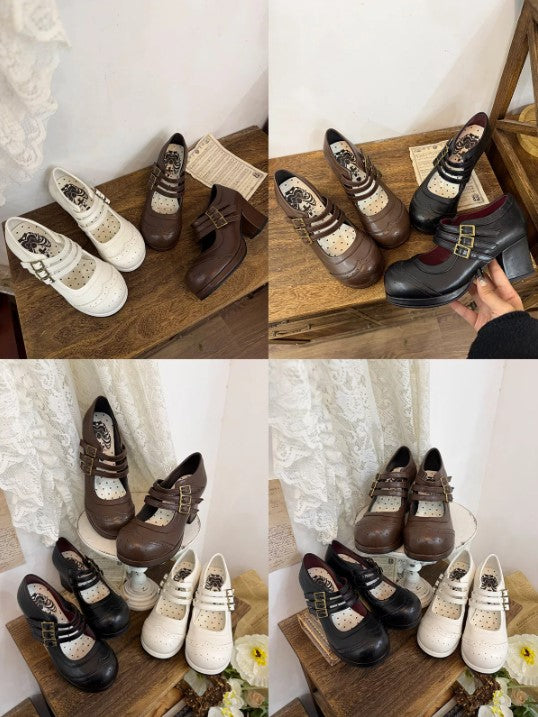 【受注予約~5/11】Triple-Button Brogues パンプス【MODO】