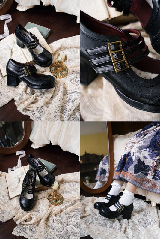 【受注予約~5/11】Triple-Button Brogues パンプス【MODO】