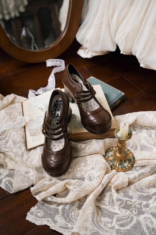 【受注予約~5/11】Triple-Button Brogues パンプス【MODO】